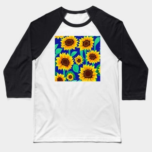 Sunflowers Pattern Baseball T-Shirt